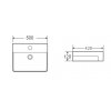Square 50 keramické umyvadlo na desku 50 x 42 x 12 pro baterii na umyvadle obrázek č.: 5
