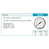 Manometr 63mm 1/4" Axiál 0-4 bar (zadní závit) obrázek č.: 2