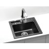 Alveus NIAGARA 20 G-91 černá + pop up sifon, čtvercový granitový dřez 465x465x180 mm Černý obrázek č.: 4