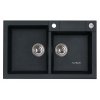 Alveus ROCK 90 G- 91 ČERNÁ + pop up sifon, granitový dvoudřez 780x480x180 mm Černá obrázek č.: 1