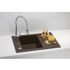 Alveus FORMIC 30/03 CHOCOLATE + pop-up sifon, obdélníkový granitový dřez 760x500x200 mm s odkládací plochou Chocolate obrázek č.: 2