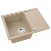 Alveus INTERMEZZO  30/55 béžový + jednoduchý sifon - obdélníkový granitový dřez 620x480x200 mm s odkládací plochou Béžový obrázek č.: 2