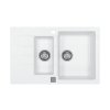 Alveus CADIT 70 bílý 11 + pop up sifon, obdélníkový granitový dřez 790x500x200 mm s vaničkou a odkládací plochou Bílý obrázek č.: 1