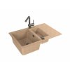 Alveus CADIT 70 béžový 55 + pop up sifon, obdélníkový granitový dřez 790x500x200 mm s vaničkou a odkládací plochou Béžový obrázek č.: 2