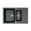 Alveus CADIT 70 černý 91 + pop up sifon, obdélníkový granitový dřez 790x500x200 mm s vaničkou a odkládací plochou Černý obrázek č.: 1