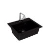 Alveus ATROX 30 černý 91 + pop up sifon, obdélníkový granitový dřez 590x500x200 mm Černý obrázek č.: 2