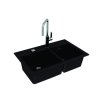 Alveus ATROX 50 černý 91 + pop up sifon, granitový dvoudřez 790x500x200 mm Černý obrázek č.: 2