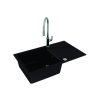 Alveus CADIT 40 černý 91 + pop up sifon, obdélníkový granitový dřez 860x500x200 mm s odkládací plochou Černý obrázek č.: 2