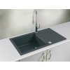 Alveus CADIT 40 černý 91 + pop up sifon, obdélníkový granitový dřez 860x500x200 mm s odkládací plochou Černý obrázek č.: 3