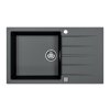 Alveus CADIT 40 černý 91 + pop up sifon, obdélníkový granitový dřez 860x500x200 mm s odkládací plochou Černý obrázek č.: 1