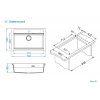 Alveus ATROX 40 černý 91 + pop up sifon, obdélníkový granitový dřez 790x500x200 mm Černý obrázek č.: 11