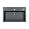 Alveus ATROX 40 černý 91 + pop up sifon, obdélníkový granitový dřez 790x500x200 mm Černý obrázek č.: 1