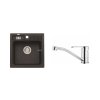 Alveus SET ALVEUS NIAGARA 20/91 + BATERIE RUTA - černý granitový dřez 465 x 465 mm v setu s baterií obrázek č.: 1