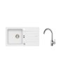 Alveus SET ALVEUS NIAGARA 30/11 + BATERIE TONIA CHR - granitový bílý dřez 775 x 430 mm v setu s baterií obrázek č.: 1