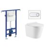 Wc set Ring II Core podmítková nádrž do bytového jádra, rimless mísa, sedátko a bílé/chrom tlačítko 223125 obrázek č.: 1