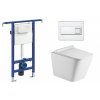 Wc set Square Core podmítková nádrž do bytového jádra, rimless mísa, sedátko a tlačítko bílé/chrom 73730 obrázek č.: 1