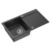 Granitový vestavný dřez s odkapem, 77x44cm, černá
