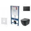 kielle SANI11AD5501 - Set předstěnové instalace, klozetu Tesi a sedátka softclose, Aquablade, tlačítko Gemini lV, matná černá