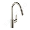 Hansgrohe 31815800 - Dřezová baterie s výsuvnou sprškou, vzhled nerezu