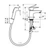 Hansgrohe 71729000 - Umyvadlová baterie s ruční sprchou Bidette, chrom