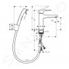 Hansgrohe 32522000 - Umyvadlová baterie s výpustí Push-Open a ruční sprchou Bidette, chrom