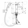 Hansgrohe 73211670 - Umyvadlová baterie s výpustí Push-Open a bidetovou sprškou, EcoSmart, matná černá