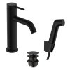 Hansgrohe 73211670 - Umyvadlová baterie s výpustí Push-Open a bidetovou sprškou, EcoSmart, matná černá
