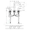 Hansgrohe 73330000 - Umyvadlová baterie s výpustí Push-Open, 3-otvorová instalace, EcoSmart, chrom