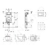 Geberit 110.302.00.5 NT5 - Modul pro závěsné WC s tlačítkem Sigma20, bílá/lesklý chrom + Tece One - sprchovací toaleta a sedátko, Rimless, SoftClose