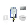 Geberit 110.302.00.5 NU3 - Modul pro závěsné WC s tlačítkem Sigma01, matný chrom + Ideal Standard Tesi - WC a sedátko, Aquablade, SoftClose