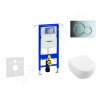 Geberit 111.355.00.5 NI2 - Modul pro závěsné WC s tlačítkem Sigma01, lesklý chrom + Villeroy Boch - WC a sedátko, DirectFlush, SoftClose, CeramicPlus