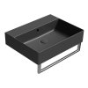 KUBE X keramické umyvadlo 60x47cm, bez otvoru, černá mat