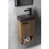 PICCOLINO betonové umývátko 30,8x17cm, baterie vpravo, tmavě hnědá