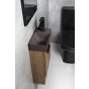 PICCOLINO betonové umývátko 30,8x17cm, baterie vpravo, tmavě hnědá