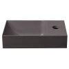 PICCOLINO betonové umývátko 30,8x17cm, baterie vpravo, tmavě hnědá
