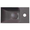 PICCOLINO betonové umývátko 30,8x17cm, baterie vpravo, tmavě hnědá