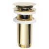 Umyvadlová výpust 5/4“, click-clack, velká zátka, max 80mm, zlato