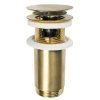 Umyvadlová výpust 5/4“, click-clack, velká zátka, max 80mm, zlato mat