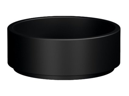 OKE keramické umyvadlo na desku, Ø 40cm, černá mat