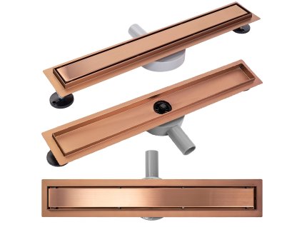 Lineárny odtok Rea Pure Neo Brúsená Meď 80