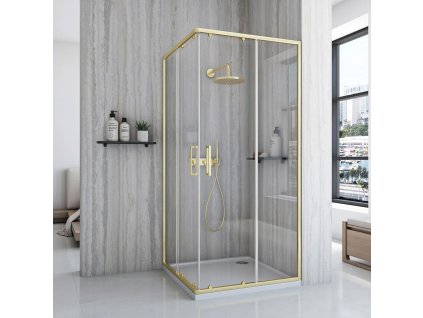 Sprchový kout REA City 80x80 Gold Brush (Varianta Bez sprchové vaničky)