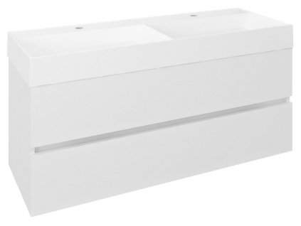ODETTA umyvadlová skříňka 118x50x43,5cm, bílá lesk