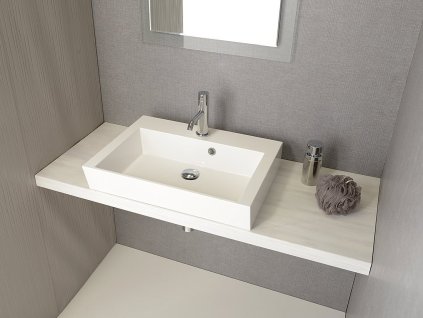 AVICE deska pod umyvadlo 150x50cm, tl.5cm, dub starobílý