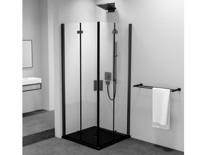 ZOOM BLACK čtvercový sprchový kout 800x800mm, rohový vstup