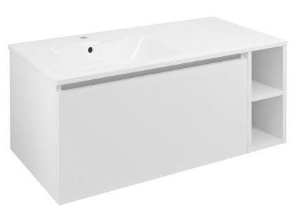 LOREA skříňka s umyvadlem 101x46x51,5cm (80+20cm), levá, bílá mat