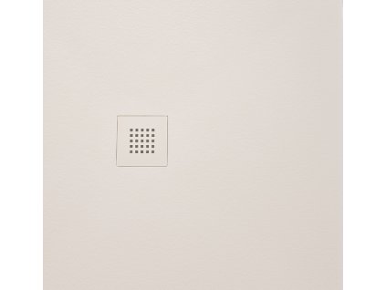 MITIA sprchová vanička z litého mramoru, čtverec 90x90cm, světle šedá