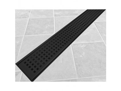 Sprchový žlab Mex včetně roštu Squares 90 cm, černá matná