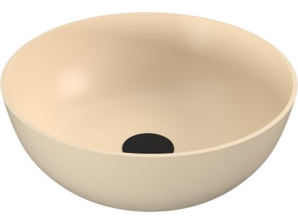 BANERA ROUND umyvadlo na desku, litý mramor, průměr 39cm, béžová mat