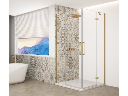 TRINITY GOLD MATT obdélníkový sprchový kout 1200x1000mm, rohový vstup, čiré sklo