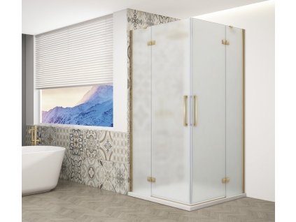 TRINITY GOLD MATT obdélníkový sprchový kout 1100x800mm, rohový vstup, matné sklo